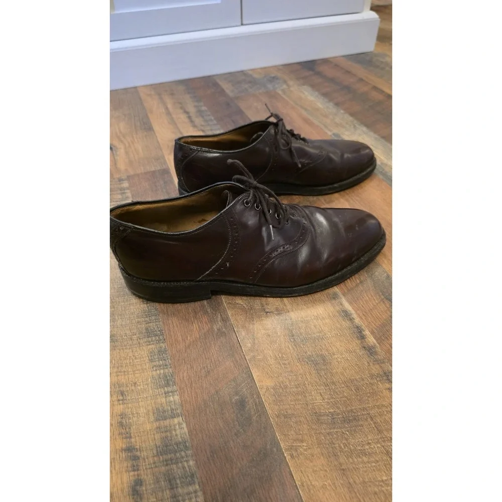 VTG Johnston & Murphy Dress Shoe Men 10.5 Oxblood Cap Toe Balmoral Oxford Brogue